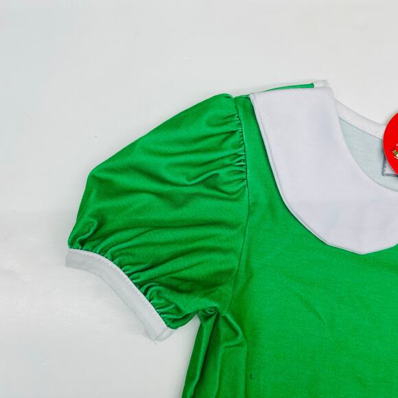 NWT Sugar Bee 5T Green Peter Pan & Plaid Peaches Skirt Set - Picture 4 of 7